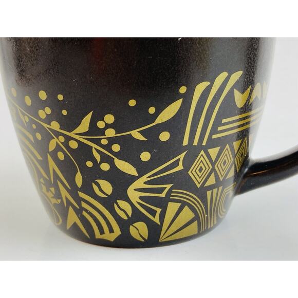 Starbucks Coffee - Brown Mug Gold Design - 12 oz - New Bone China - 2011 Diamond - Picture 2 of 9